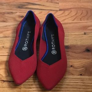 Rothy’s Pointed Flats in Chill Red - 9.5M